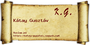 Kátay Gusztáv névjegykártya